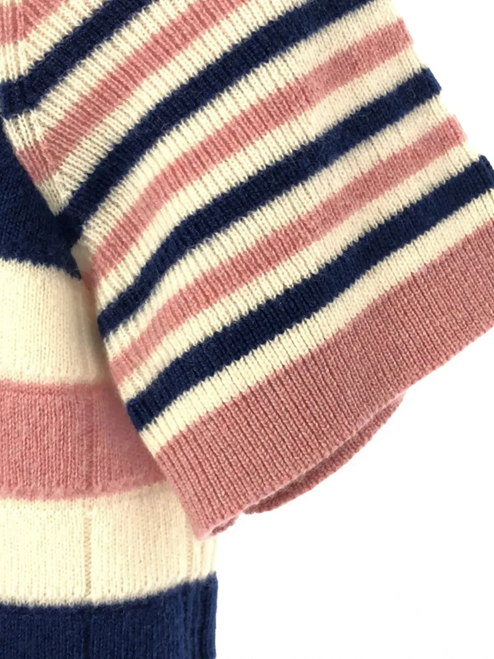 Pre-owned Chanel 1986-1988 Striped Knitted T-shirt In Neutrals