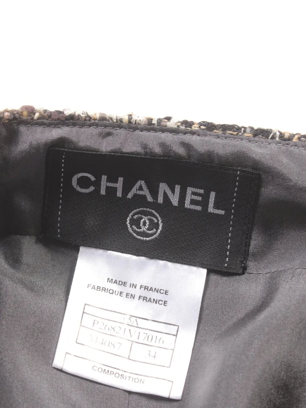Pre-owned Chanel 1986-1988 Tweed Skirt In Grey