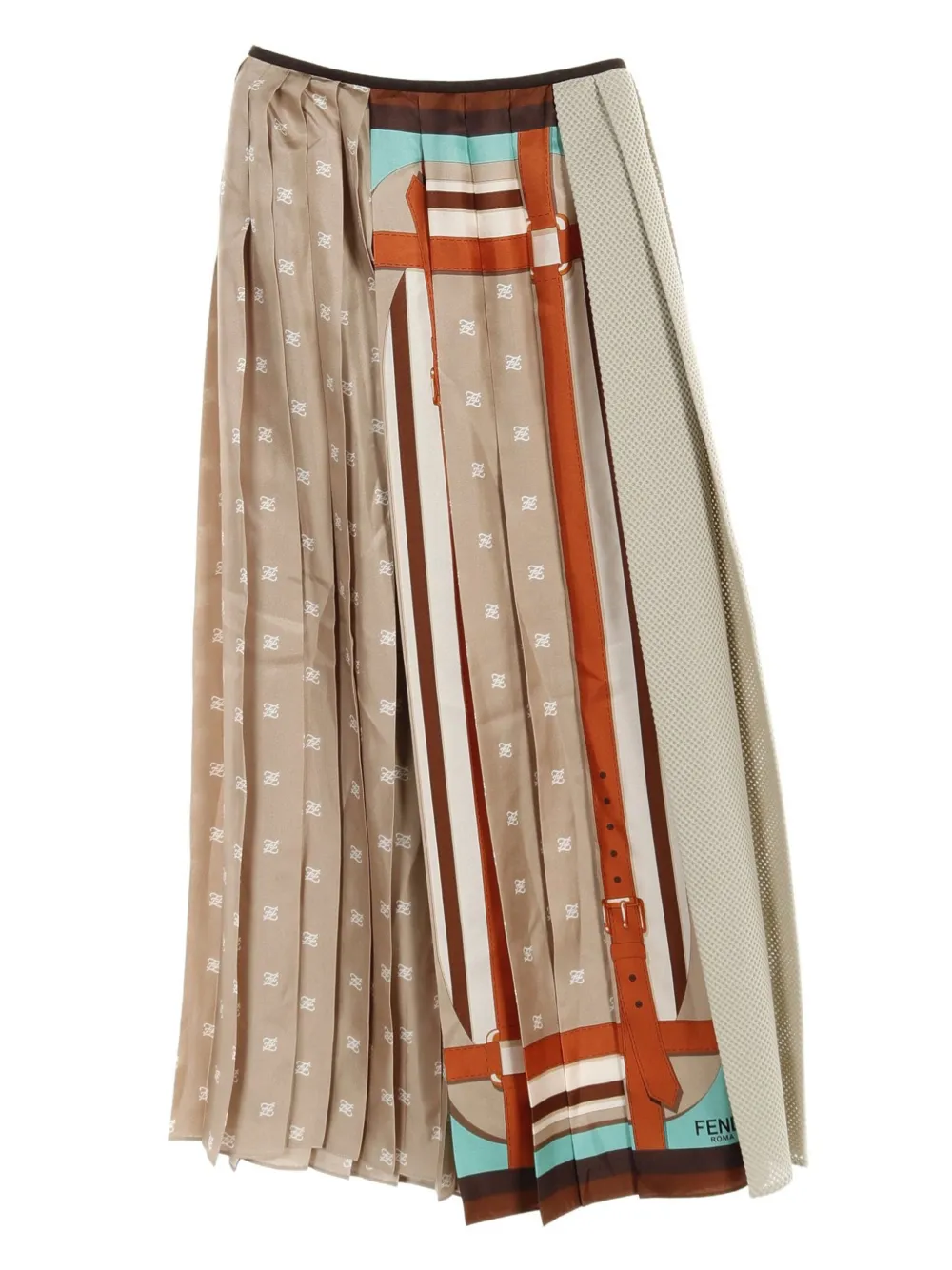 Fendi Pre-Owned 2010s striped midi skirt - Beige