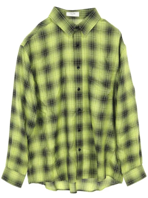 Céline Pre-Owned camisa con motivo de cuadros 2010