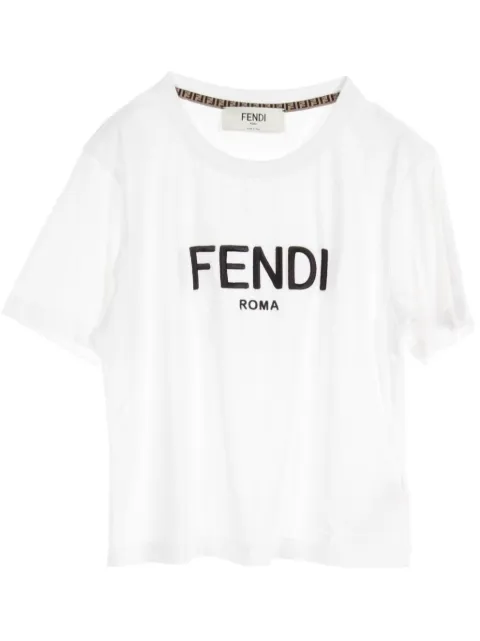 Fendi Pre-Owned 2010s logo-embroidered cotton T-shirt 