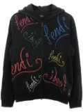Fendi Pre-Owned 2010s logo-embroidered hoodie - Black