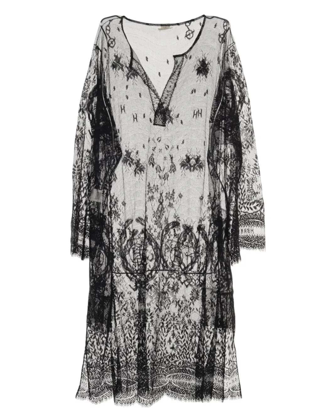 Hermès Pre-Owned 2010s embroidered dress - Zwart