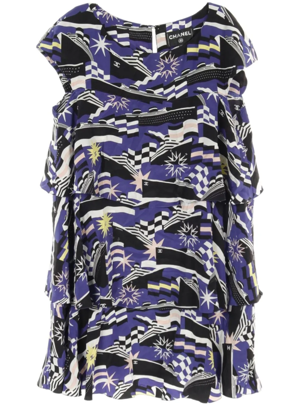 Pre-owned Chanel 1986-1988 La Pausa Dress In Blue