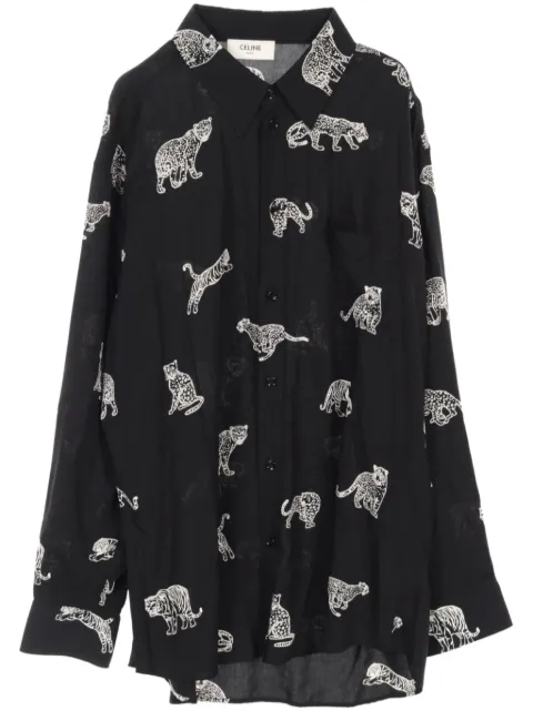 Céline Pre-Owned 2010s animal-print shirt