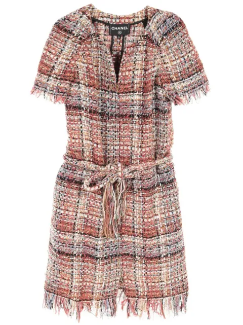 CHANEL Pre-Owned vestido de tweed 1986-1988