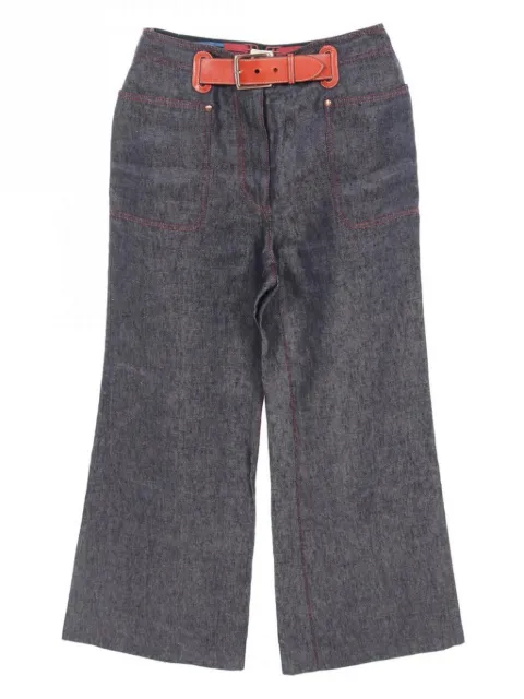 Hermès Pre-Owned jeans anchos con cinturón 2000