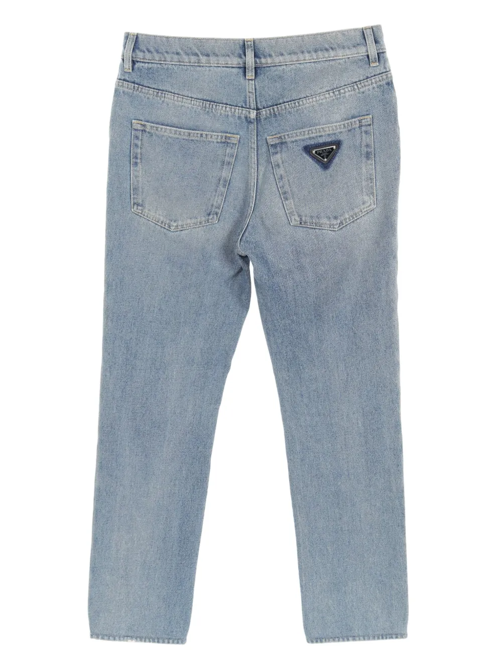 Prada Pre-Owned 2010s jeans met triangel logo - Blauw