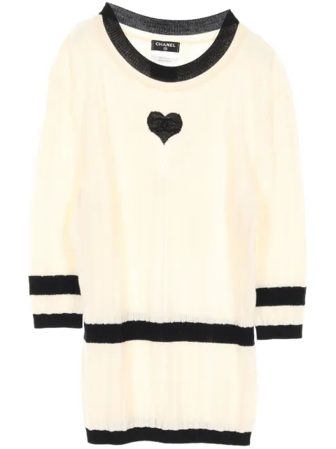 CHANEL Pre-Owned 1986-1988 heart-intarsia wool sweater