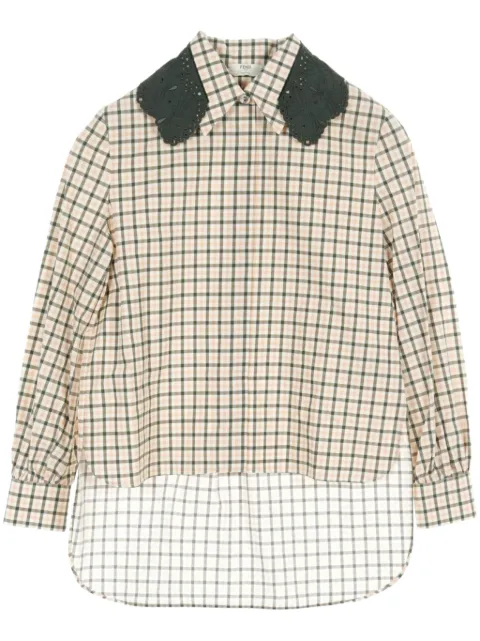 Fendi Pre-Owned blusa con cuadros estampados 2010