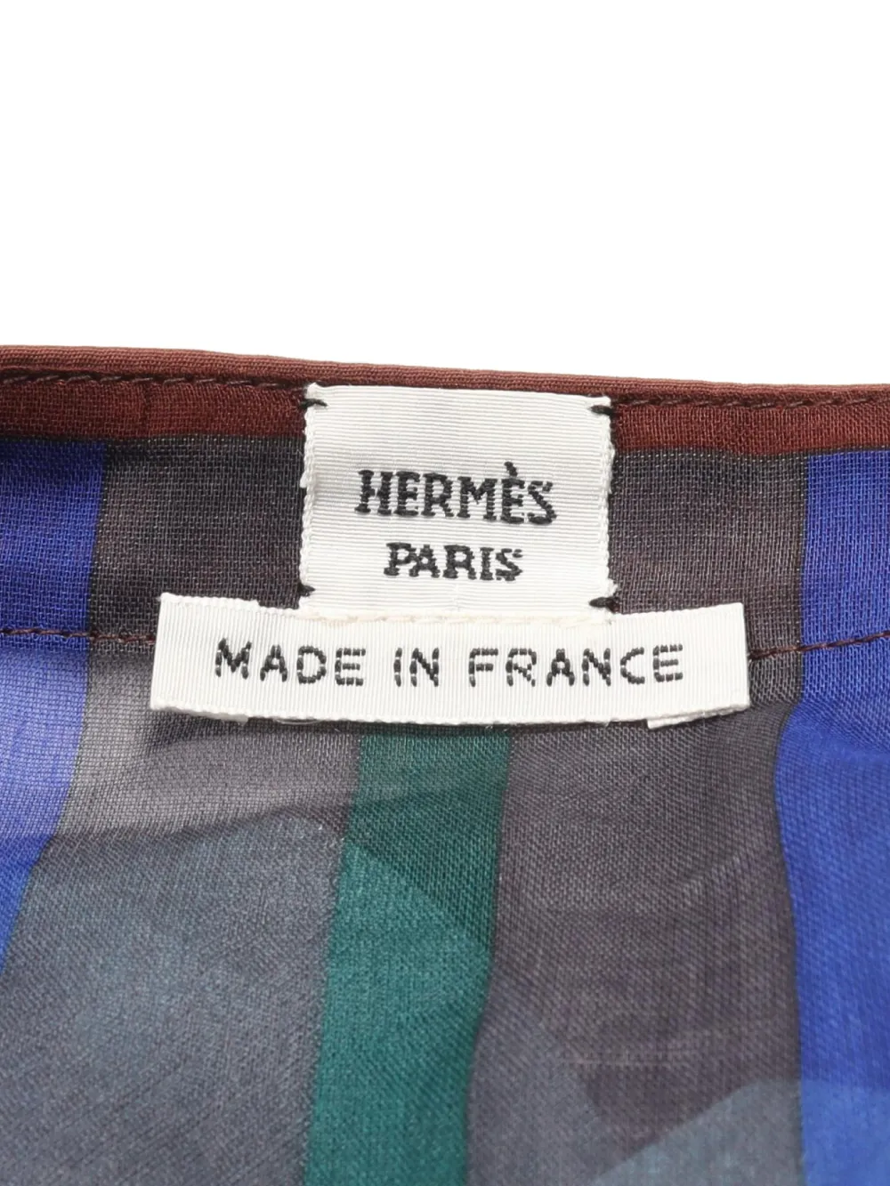Pre-owned Hermes 2000s Geometric-print Blouse In Brown