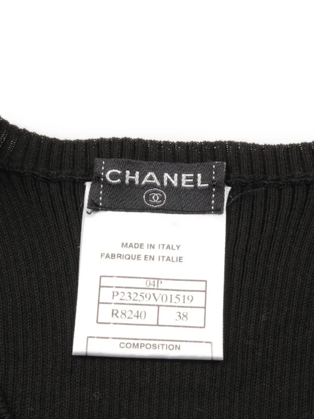 Pre-owned Chanel 1986-1988 Striped Tank Top In Black