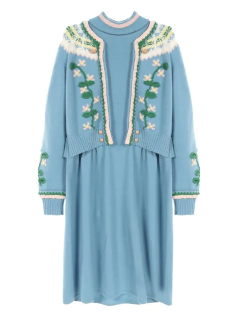 CHANEL Pre-Owned 1986-1988 gestricktes Blumenkleid