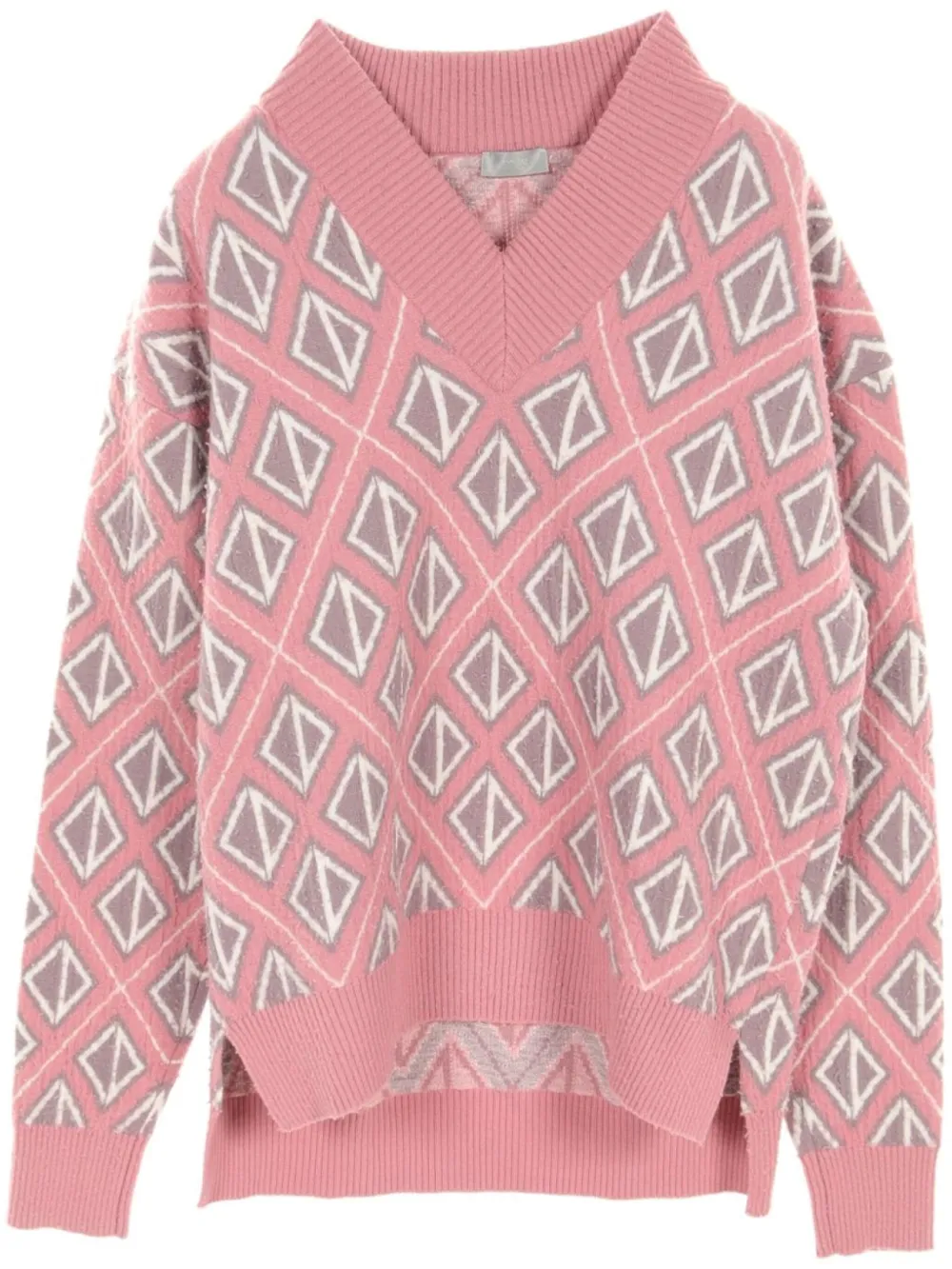 2010s diamond knit jumper