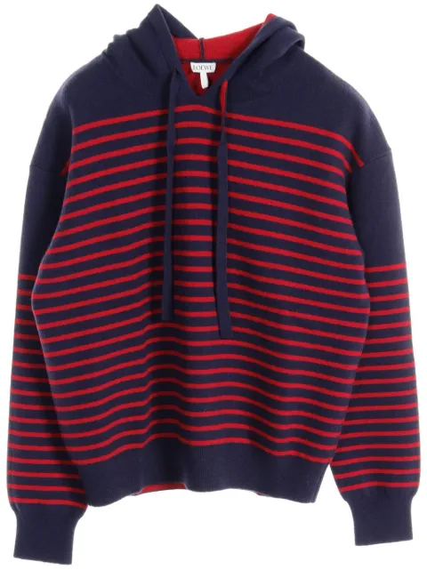 Loewe Pre-Owned hoodie tejida con motivo de rayas 2010