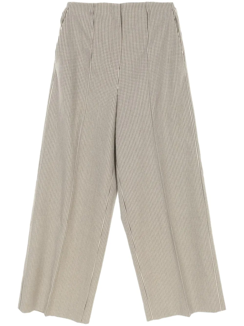 Fendi Pre-Owned 2020s wide-leg checked trousers | Neutrals | Image 1