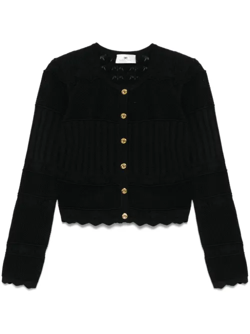 Cardigan en maille pointelle - Elisabetta Franchi - Modalova