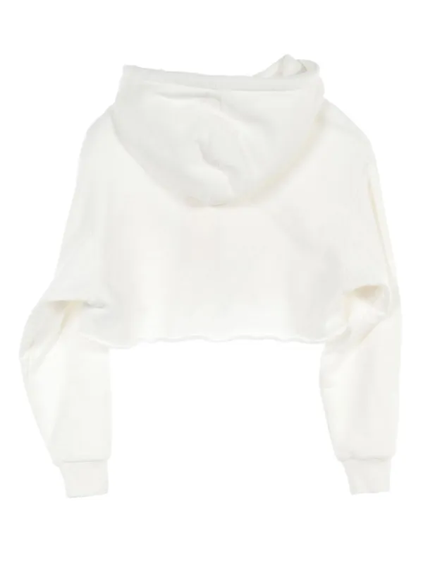 A♡ Gucci Pre-Owned 2010s x Adidas Cropped Hoodie | White | FARFETCH