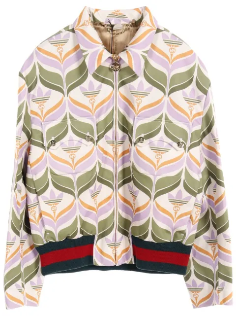 Gucci Pre-Owned chamarra con estampado Trefoil de Gucci Pre-Owned x adidas 2020
