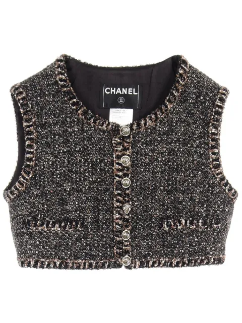 CHANEL Pre-Owned 1986-1988 tweed vest