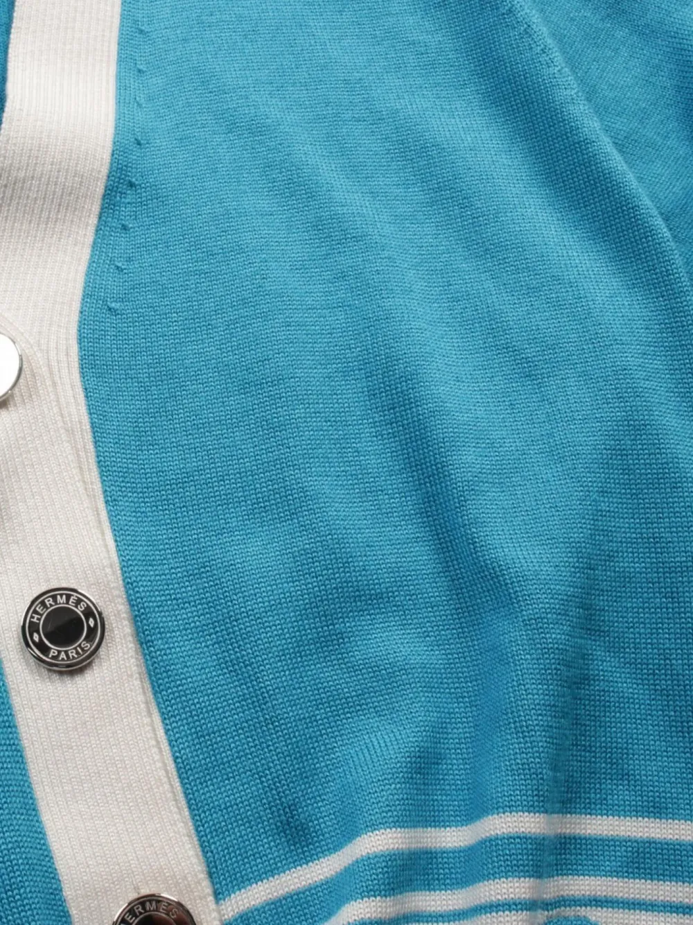 Pre-owned Hermes 2010s Chaine D'ancre Cashmere Cardigan In Blue