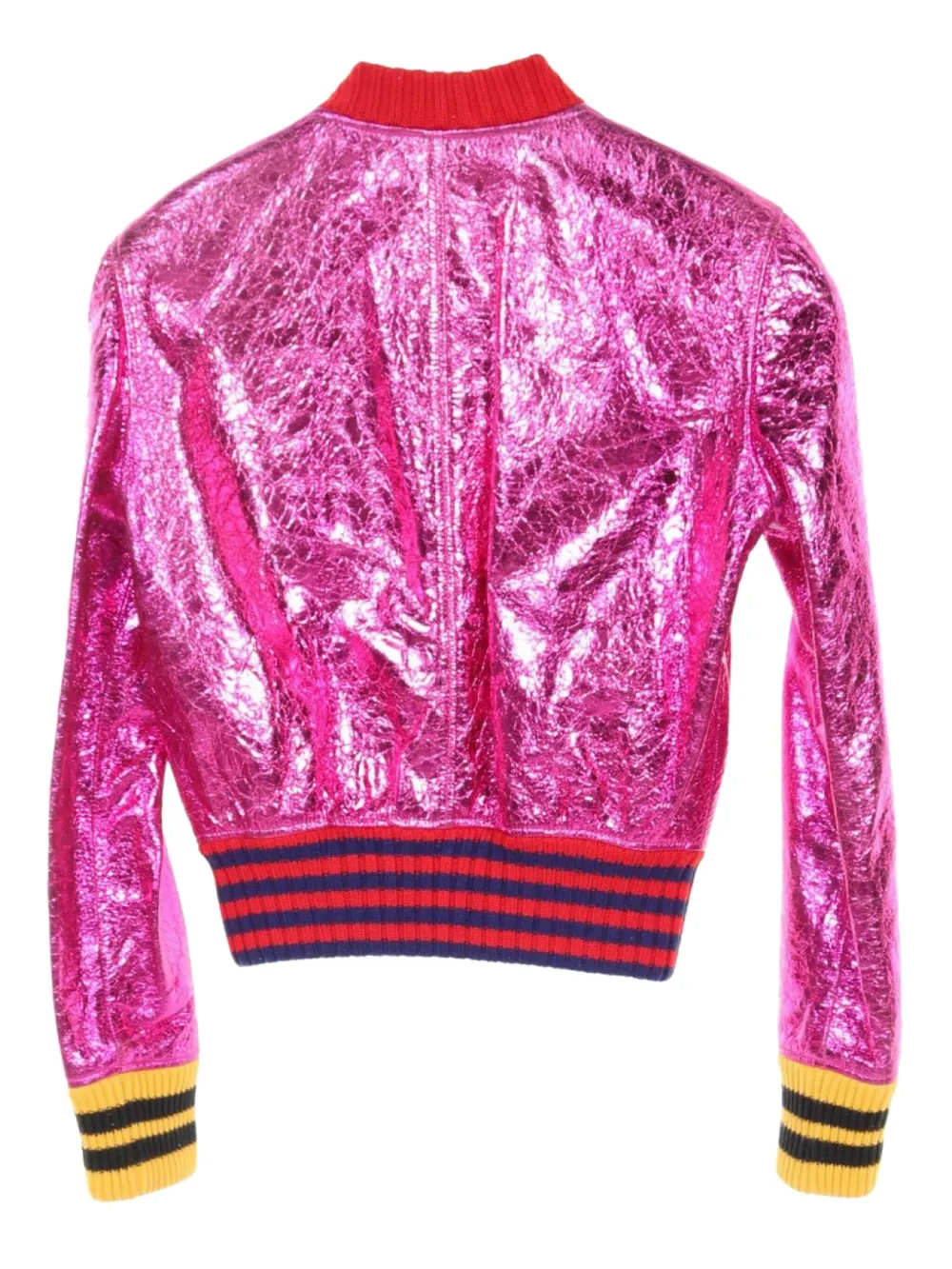 Gucci Pre-Owned 2000s metallic finish bomber jacket - Roze