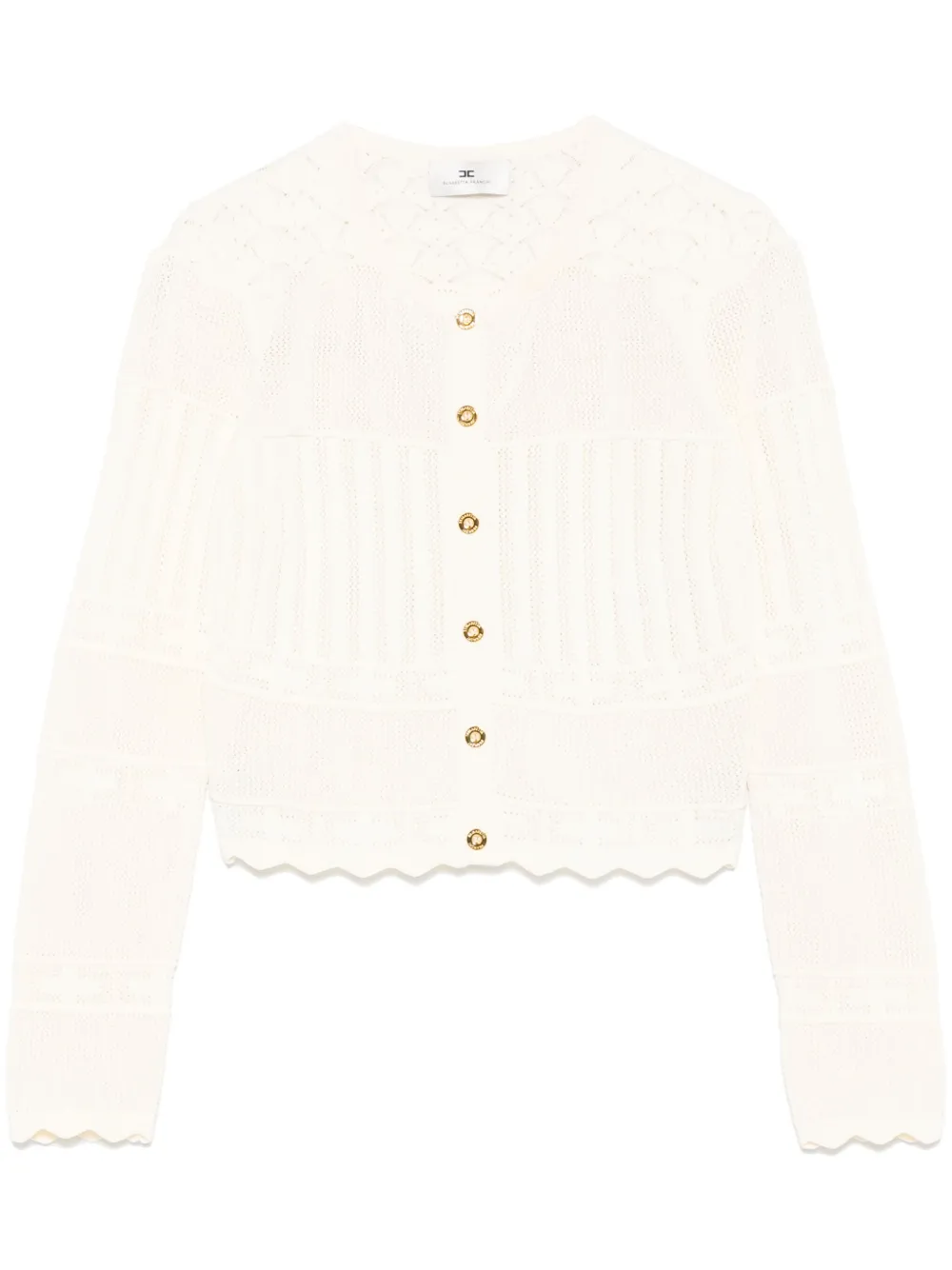 pointelle-knit cardigan