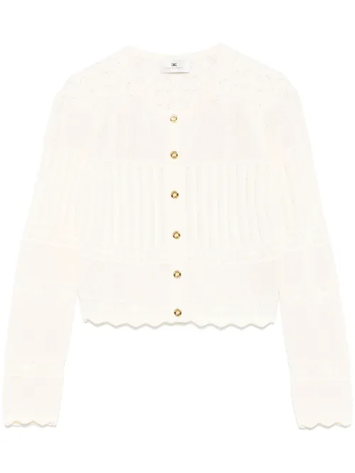 Cardigan en maille pointelle - Elisabetta Franchi - Modalova