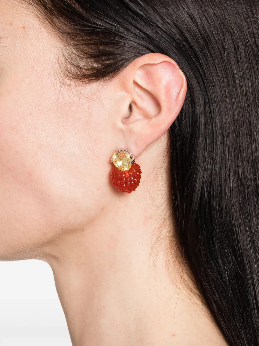 YVMIN raspberry gemstone earrings - Rood