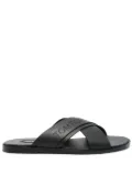 TOM FORD logo-perforated slides - Black