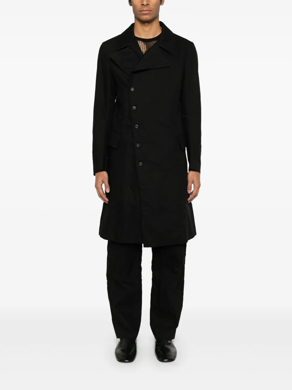 Masnada double-breasted coat - Zwart