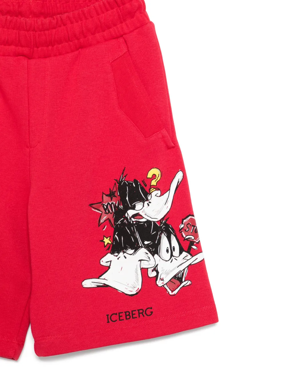 ICEBERG DAFFY DUCK-PRINT TRACK SHORTS