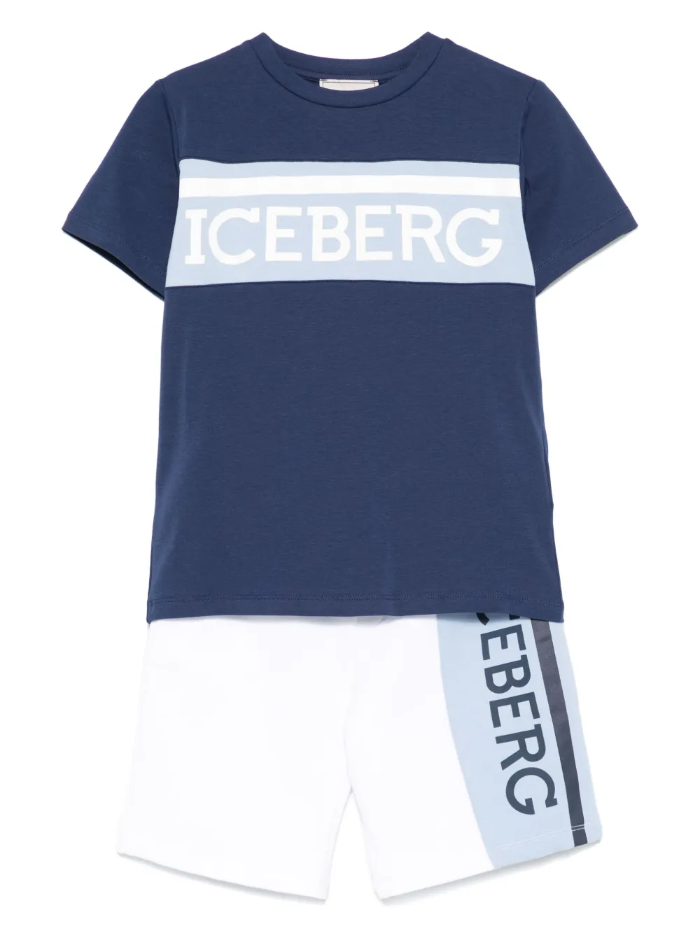 Iceberg Kids Shorts set met logoprint Blauw