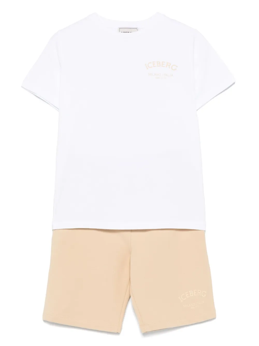 Iceberg Kids Shorts set met logoprint Beige