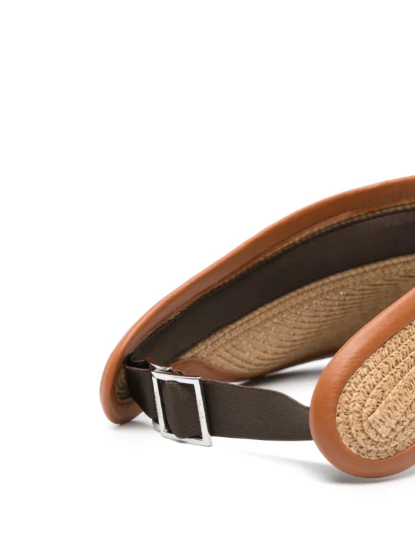 マックスマーラ MOGADOR ラフィア風 バイザー Max Mara Mogador サンバイザー | ニュートラル | FARFETCH JP