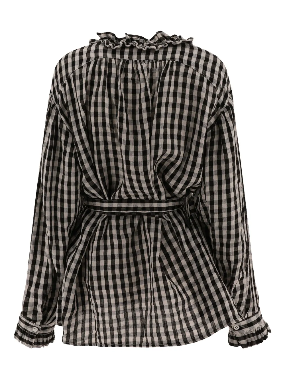 KAPITAL Blouse met gingham ruit - Zwart