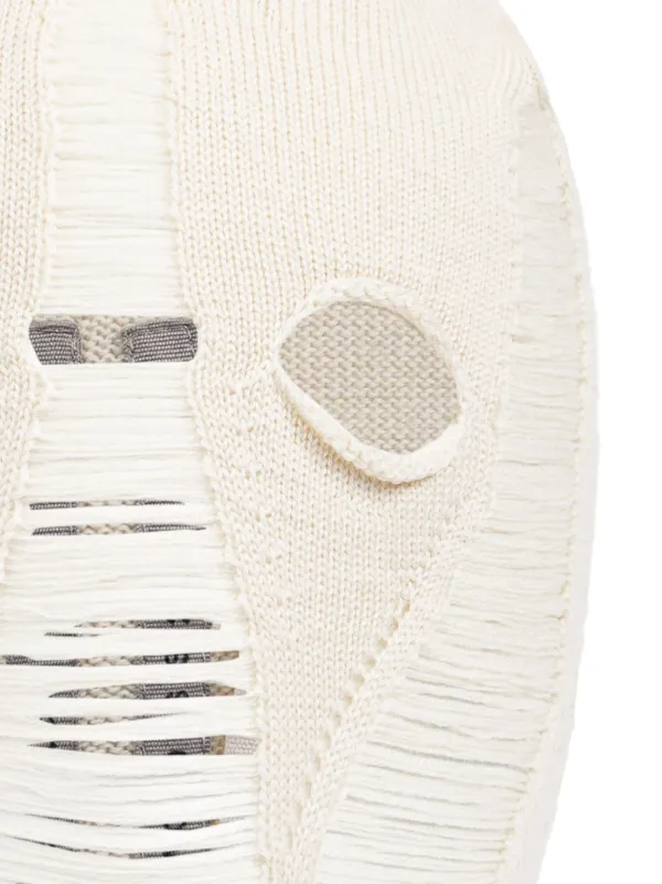 ニットキャップ・ビーニー Rick Owens White Merino Wool Balaclava Skull Rick Owens Skull Balaclava | White | FARFETCH