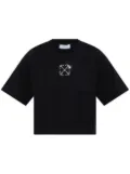 Off-White jewelled-logo cropped t-shirt - Black