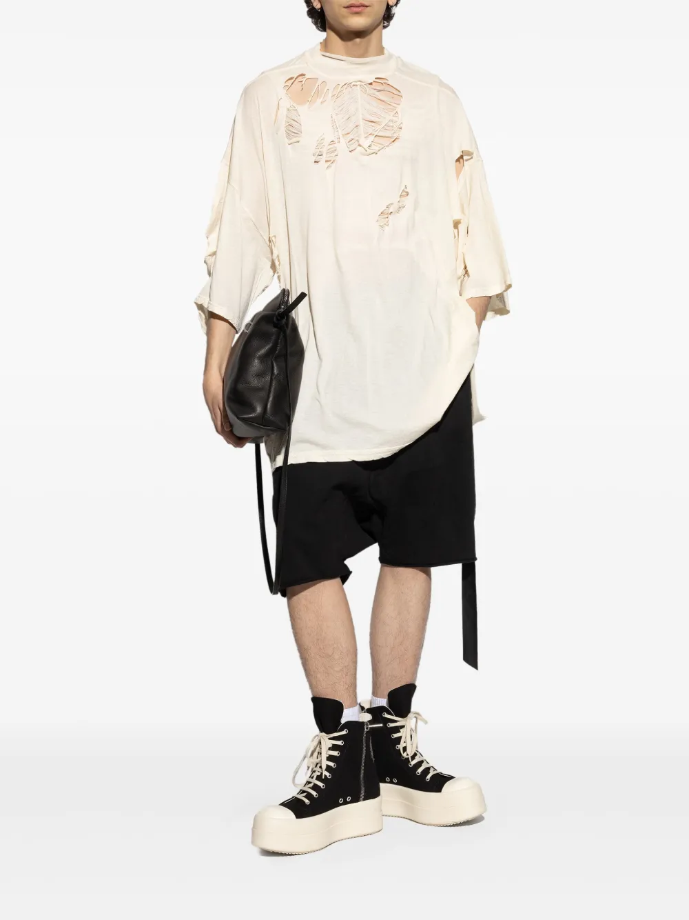 Rick Owens DRKSHDW distressed t-shirt - Beige