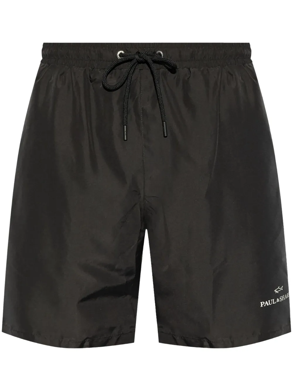 Paul & Shark Logo-print Swim Shorts In Black