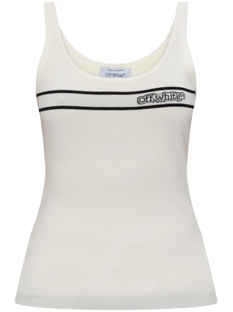 Off-White تانك توب بشعار بحياكة إنتارسيا