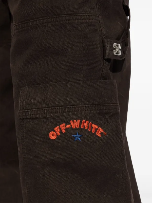 【関税＆送料込み】Off-White Logo-Embroidered Cargo Jeans Off-White Cargo jeans embroidered logo | The Fashion Square