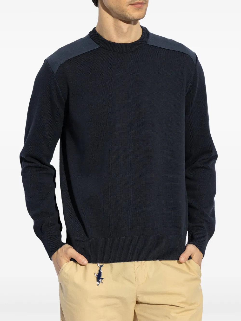 Paul & Shark Trui met geborduurd logo Blauw