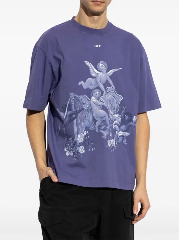 Off-White プリント Tシャツ | パープル | FARFETCH JP