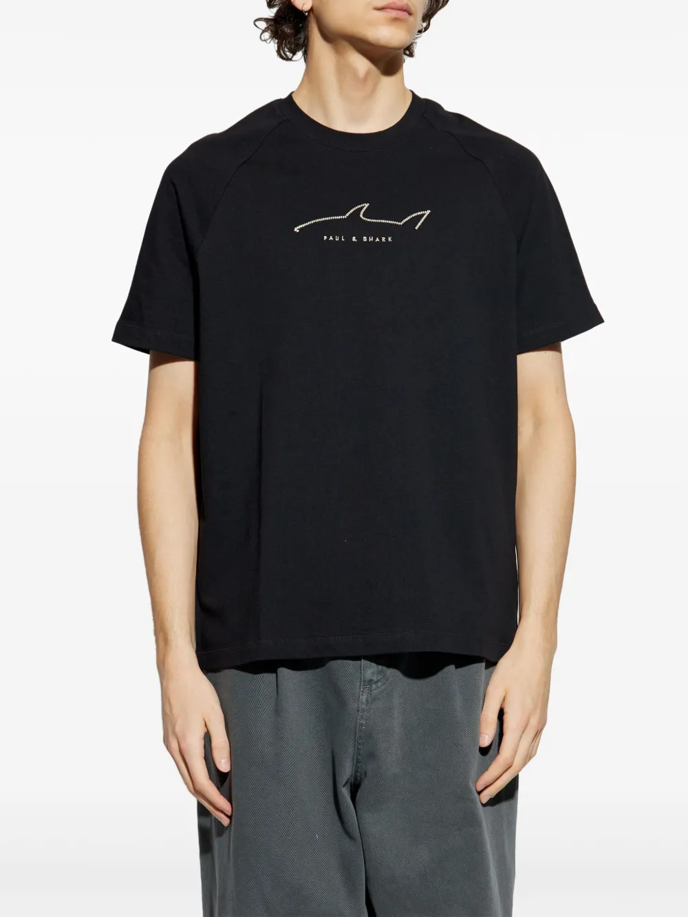 Paul & Shark T-shirt met logoprint Zwart