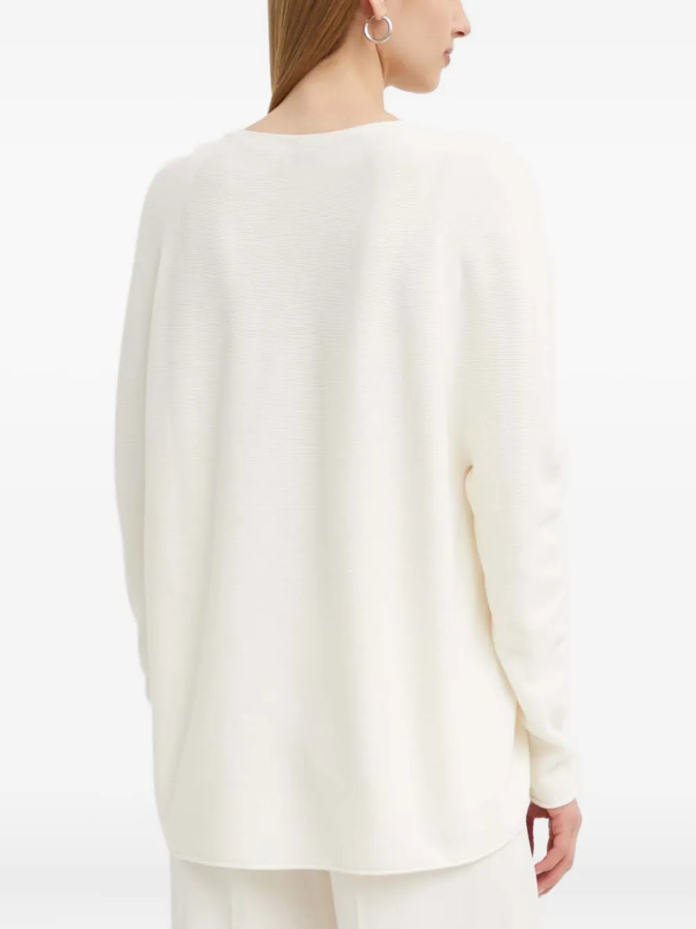 Hugo Boss V-neck Knit Sweater In White