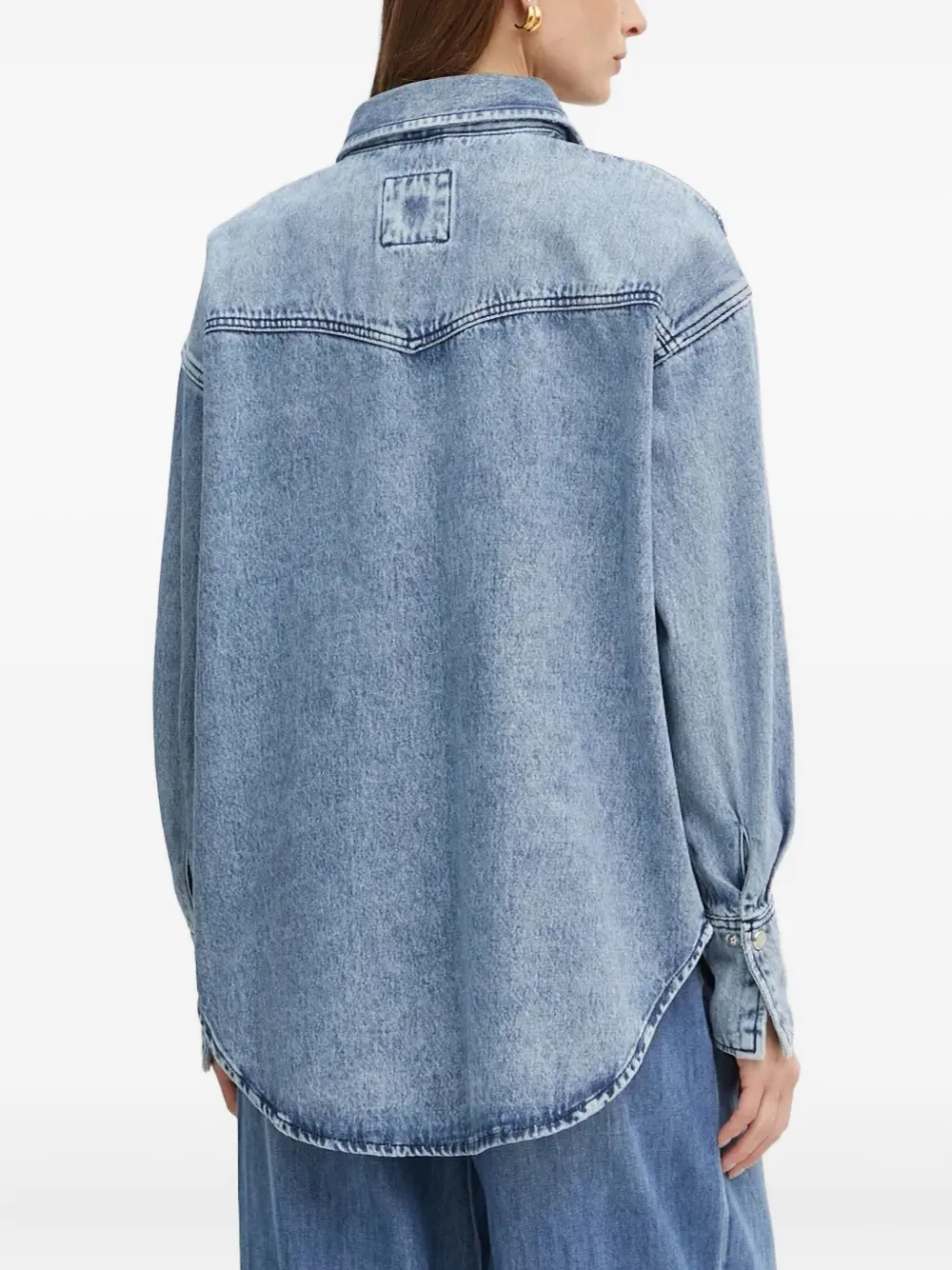 BOSS Blouse verfraaid met kristal Blauw