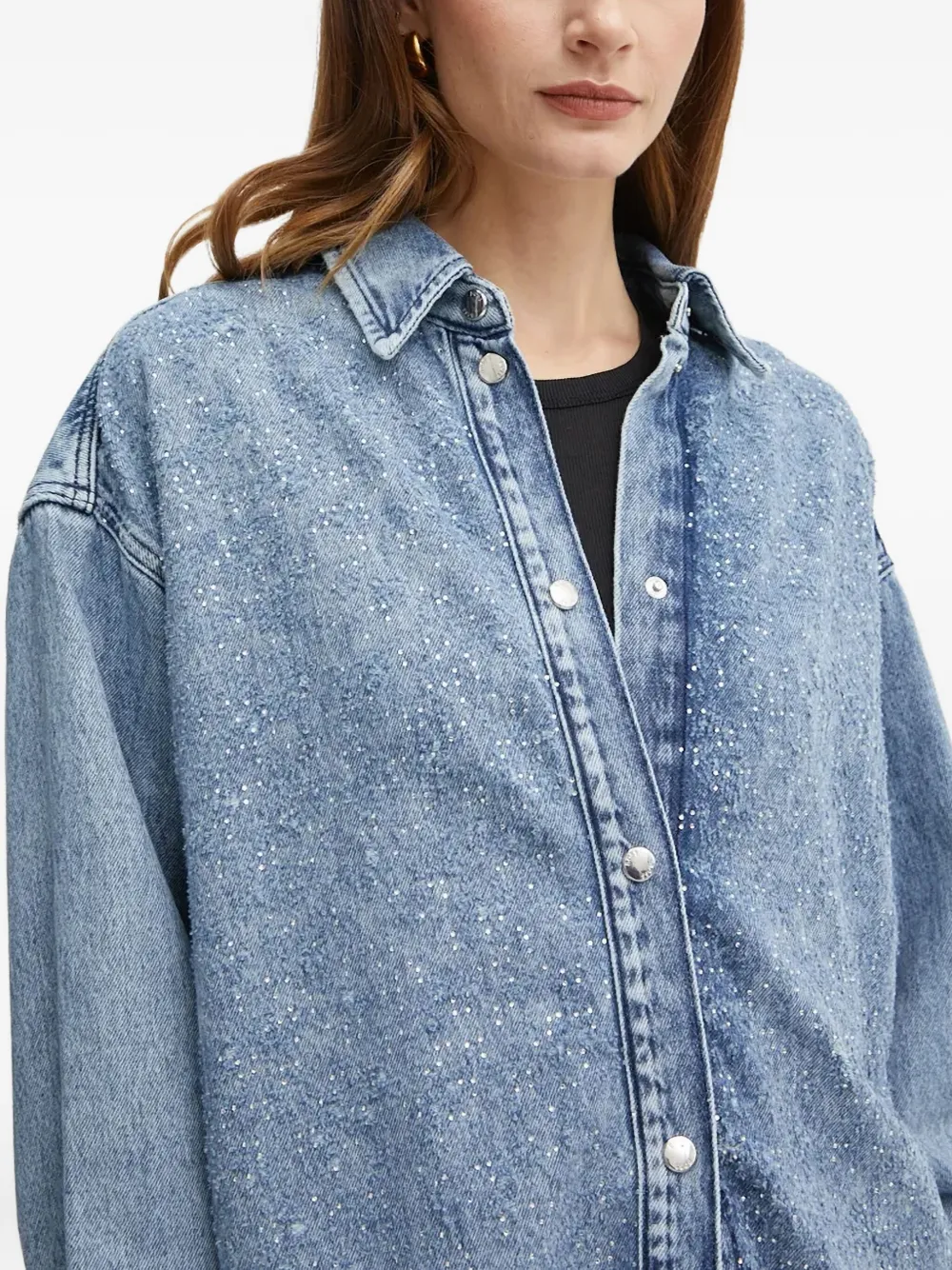 BOSS Blouse verfraaid met kristal Blauw