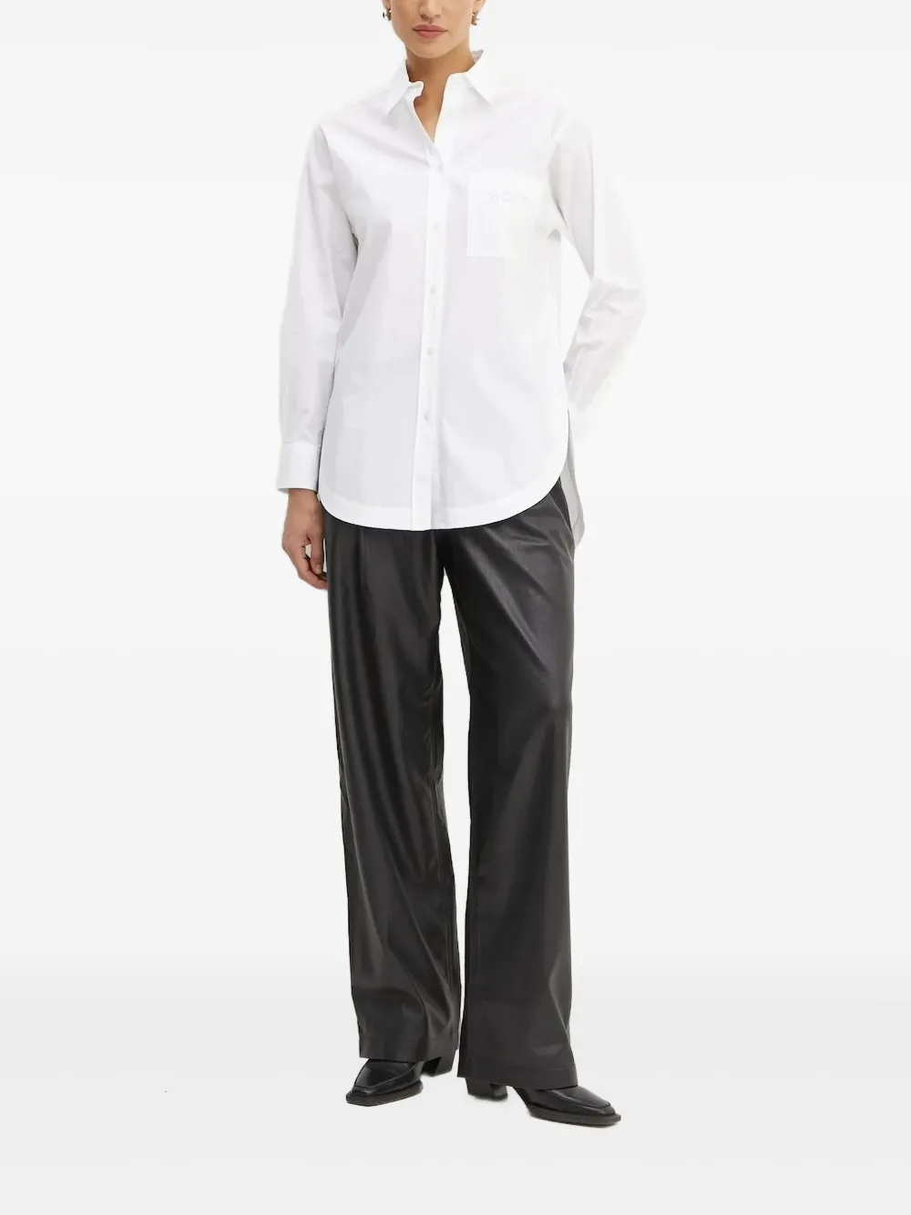 BOSS Shirt met geborduurde zak Wit