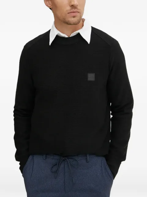 BOSS textured patch sweater